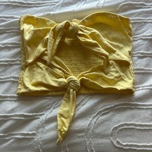 Wilfred Yellow Tie-Front Cropped Tube Top